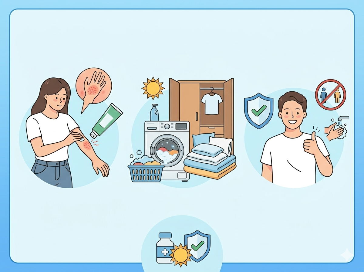 Điều trị ghẻ ngứa đúng cách: Dùng thuốc, vệ sinh quần áo và phòng tái nhiễm hiệu quả