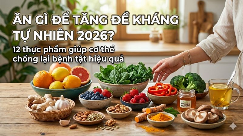 Ăn gì để tăng đề kháng tự nhiên 2026? 12 thực phẩm giúp cơ thể chống lại bệnh tật hiệu quả