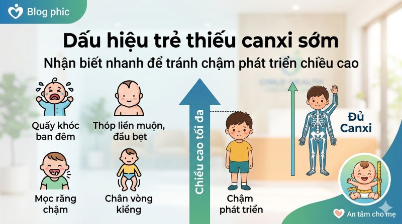 Dấu hiệu trẻ thiếu canxi sớm: Nhận biết nhanh để tránh chậm phát triển chiều cao