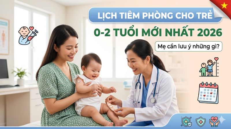 Lịch tiêm phòng cho trẻ 0–2 tuổi mới nhất 2026: Mẹ cần lưu ý những gì?