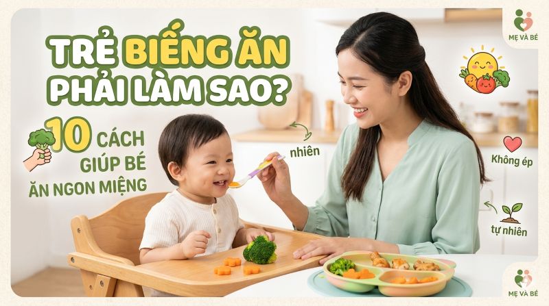 Trẻ biếng ăn phải làm sao? 10 cách giúp bé ăn ngon miệng tự nhiên không cần ép