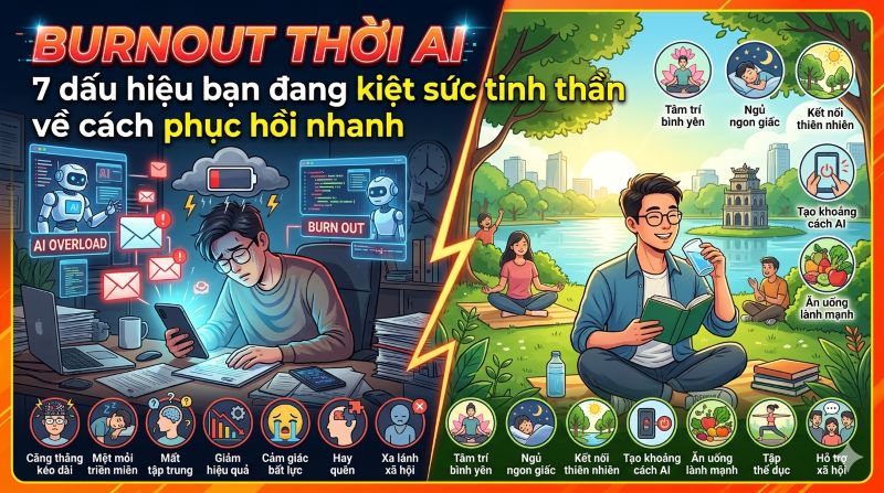 Burnout thời AI: 7 dấu hiệu bạn đang kiệt sức tinh thần và cách phục hồi nhanh
