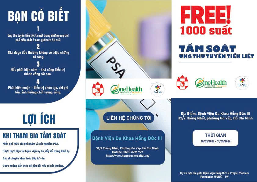 Kế hoạch tầm soát tuyến tiền liệt cho 1000 nam giới: Phát hiện sớm – Miễn phí 100%