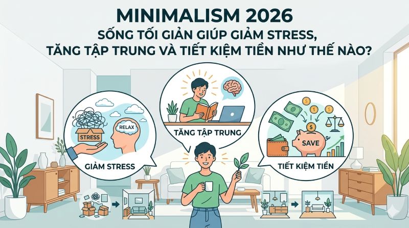 Minimalism 2026: Sống tối giản giúp giảm stress, tăng tập trung và tiết kiệm tiền như thế nào?