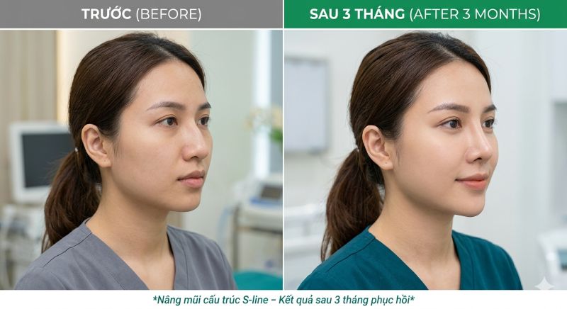 Before/After: Nâng mũi cấu trúc S-line – Kết quả sau 3 tháng phục hồi