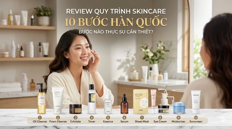 Review quy trình Skincare 10 bước Hàn Quốc – Bước nào thực sự cần thiết?