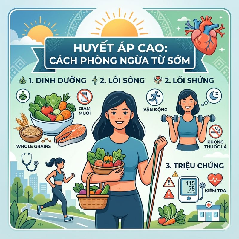 Huyết áp cao: Cách phòng ngừa từ sớm - Dinh dưỡng, lối sống và triệu chứng