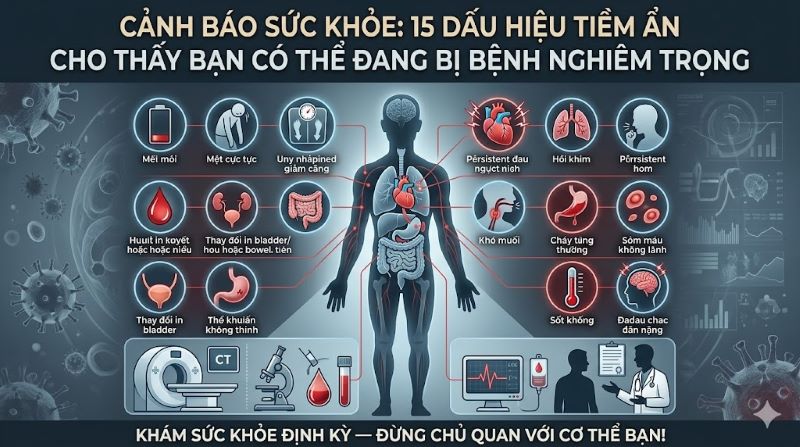 Cảnh báo sức khỏe: 15 dấu hiệu tiềm ẩn cho thấy bạn có thể đang bị bệnh nghiêm trọng