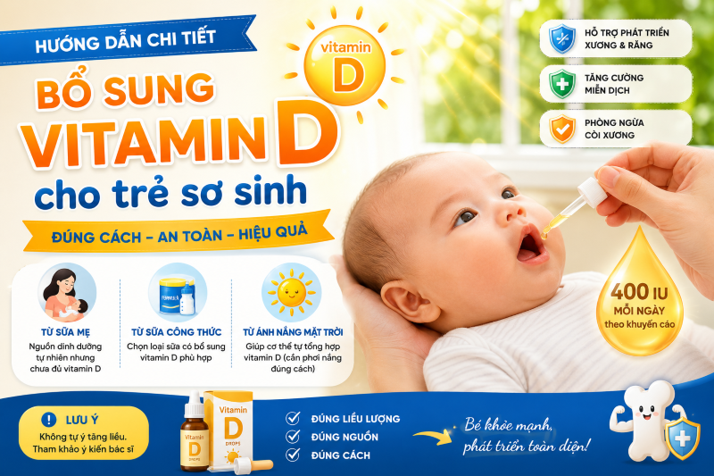 Hướng Dẫn Bổ Sung Vitamin D Cho Trẻ Sơ Sinh Đúng Cách, An Toàn Và Hiệu Quả