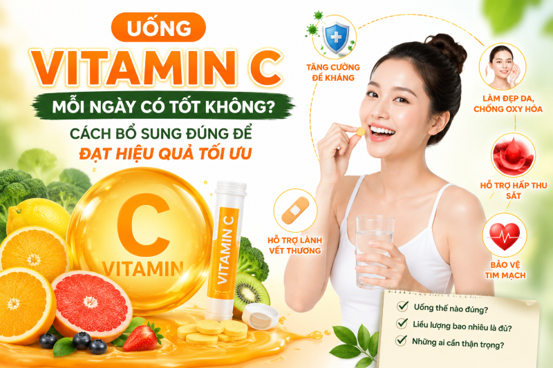 Uống Vitamin C Mỗi Ngày Có Tốt Không? Cách Bổ Sung Đúng Để Đạt Hiệu Quả Tối Ưu