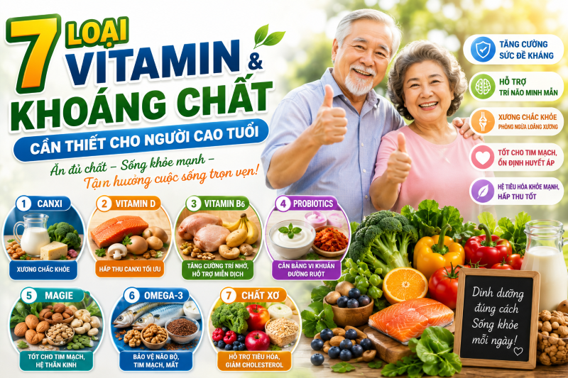 7 Loại Vitamin Và Khoáng Chất Thiết Yếu Giúp Người Cao Tuổi Sống Khỏe Mạnh Mỗi Ngày