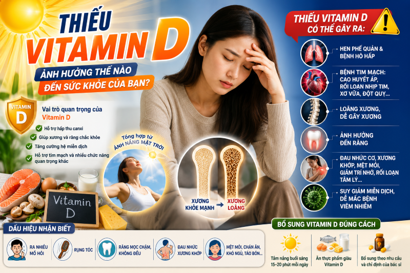 Thiếu Vitamin D Ảnh Hưởng Thế Nào Đến Sức Khỏe? Những Điều Bạn Cần Biết