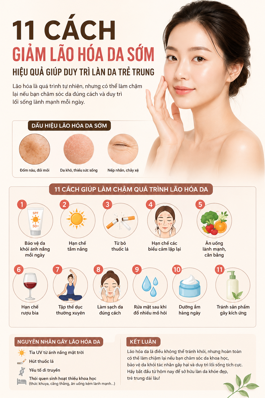 11 Cách Giảm Lão Hóa Da Sớm Hiệu Quả Giúp Duy Trì Làn Da Trẻ Trung