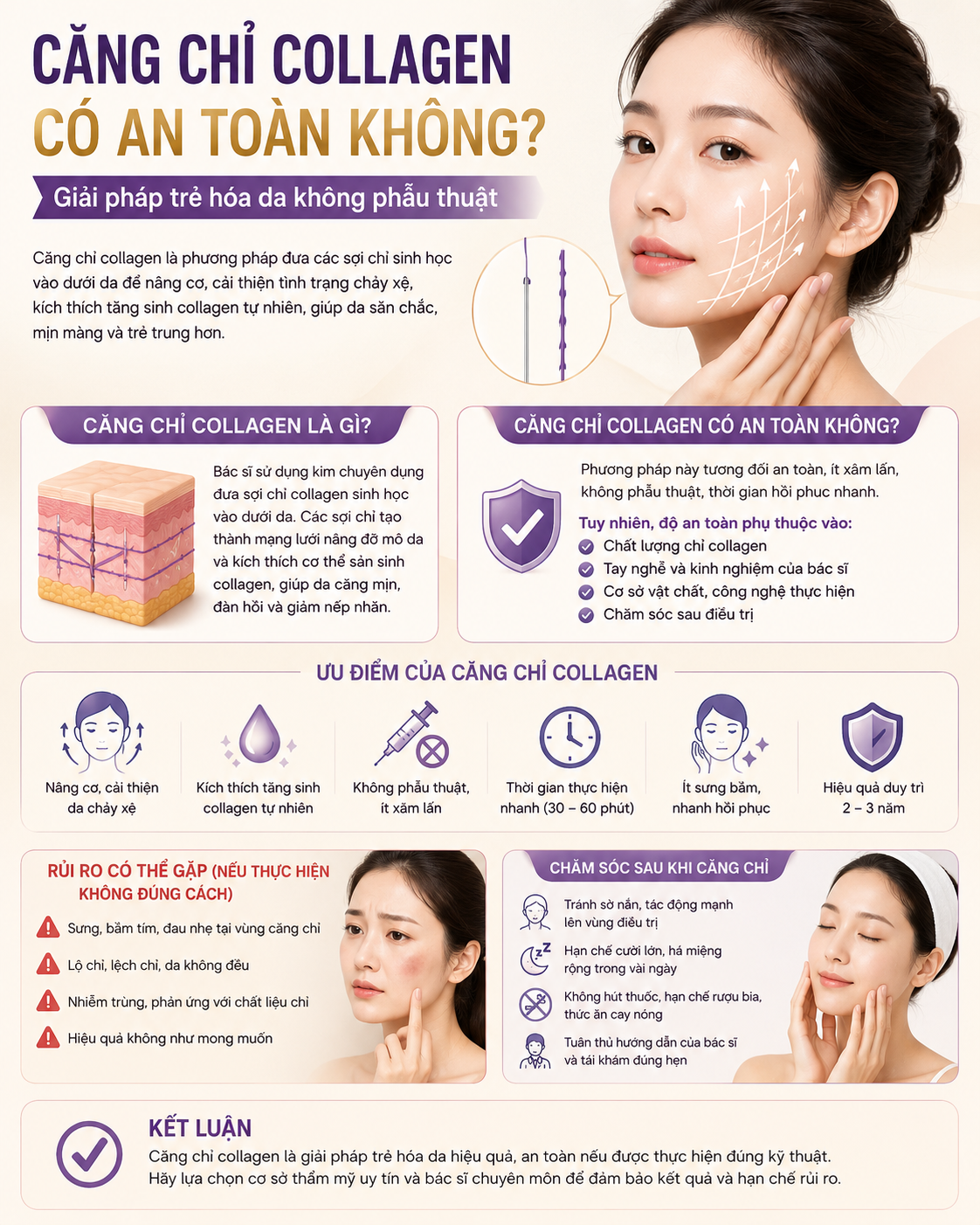 Căng Chỉ Collagen Có An Toàn Không? Những Điều Cần Biết Trước Khi Thực Hiện