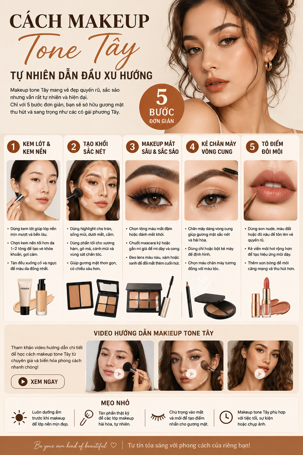 Cách Makeup Tone Tây Tự Nhiên Đang Dẫn Đầu Xu Hướng