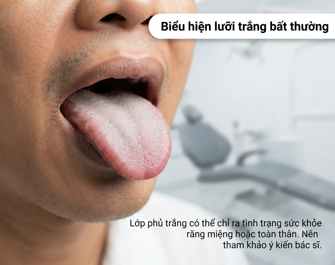 Lưỡi có rêu trắng là dấu hiệu gì? Nguyên nhân, cách xử lý và khi nào cần đi khám