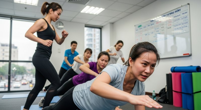 Cách giảm mỡ bụng cho dân văn phòng